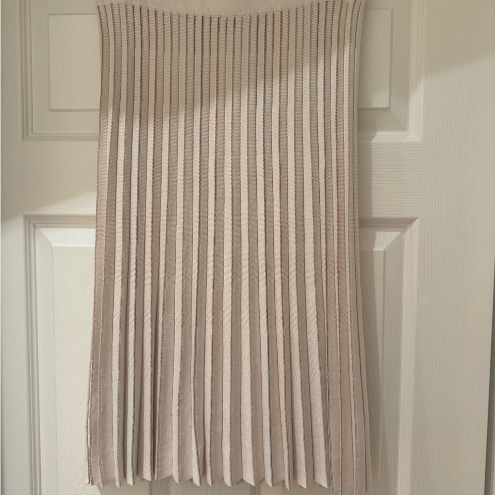 Ann Taylor Cream Pleated Sweater Skirt